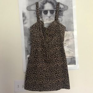 Leopard corduroy dress